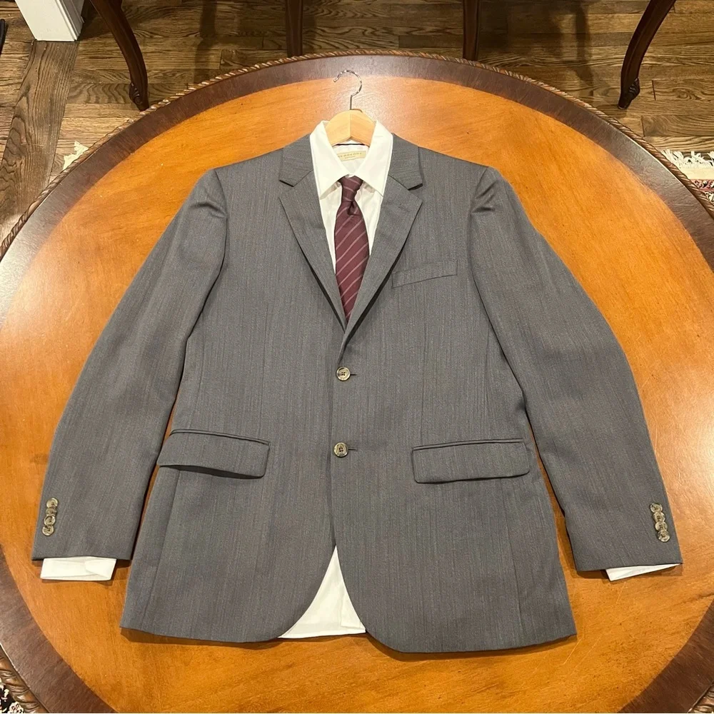 Indochino Men’s 2-Button Single Vent Suit Jacket Gray Approximating 44R Wool